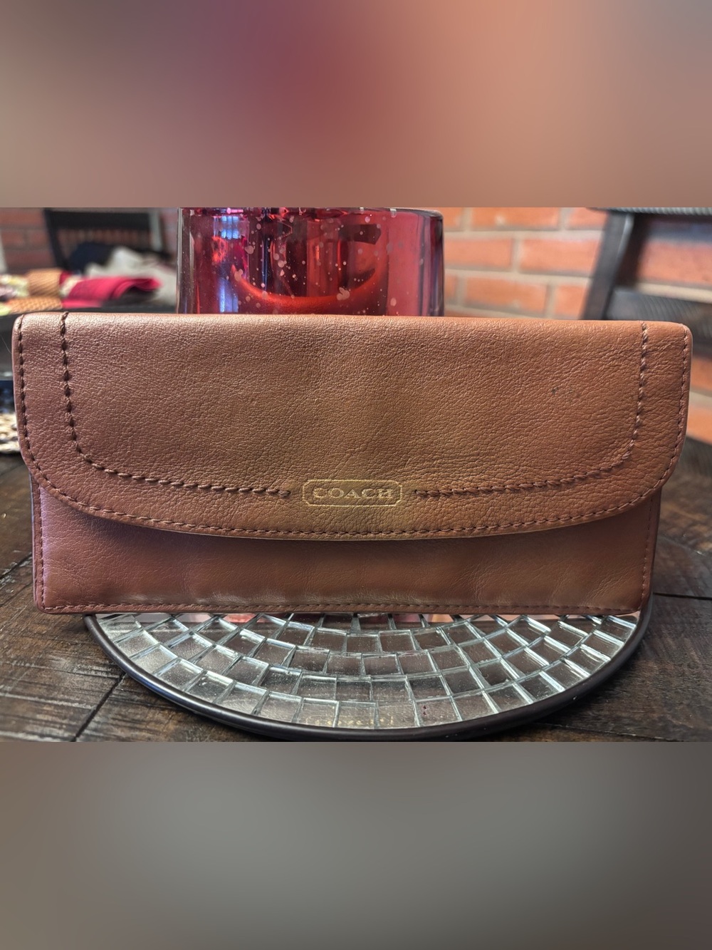 Vintage COACH Brown Leather Foldover Wallet 🤩